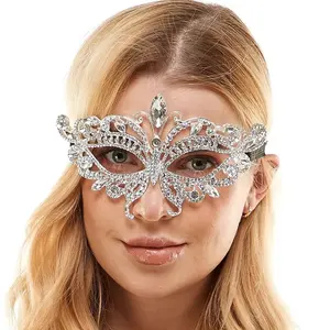 Moda taklidi kelebek maske takı kristal Hollow göz maskesi parti topu kadınlar yüz aksesuarları