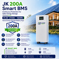 Batterie de stockage d'énergie domestique au lithium-ion LIRVO 51,2 V 15 kWh 48 V 300 Ah 314 Ah, système divisé CAN Bluetooth WiFi pour hybride hors réseau