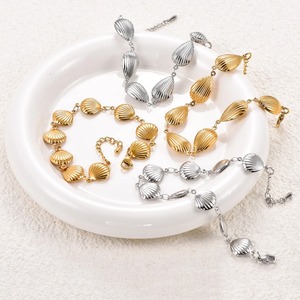 Bracelets de cheville et chaînes de main en acier inoxydable, motif coquillage creux, pour l'été et la plage, haute qualité, fournitures de bijoux - Product Image 4