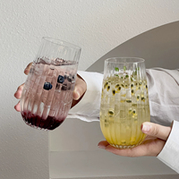 Verre à cocktail rayé avec logo personnalisé, verre à pied haut pour vin rouge, champagne, jus, pour la maison, les restaurants, usage en gros