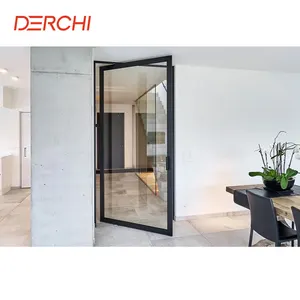 Apartment villa custom interior aluminium entrance glass pivot door