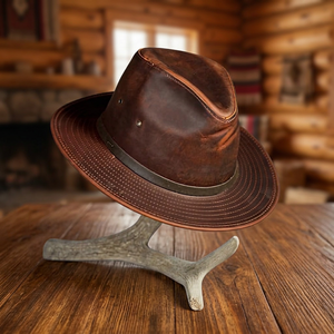 Sombreros de Vaquero Australianos Únicos, Moda Casual, Ecológicos, Protección Solar para Playa y Aire Libre, Venta al Por Mayor, Cuero Genuino Hecho a Mano - Product Image 1