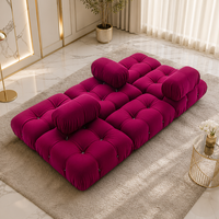 Canapé modulaire de luxe YUANCHANG à combiner librement, en tissu noir avec pieds en acier inoxydable titane, pour salon et projets hôteliers