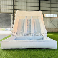 Toboggan de videur sec et humide commercial extérieur pour enfants, trampoline gonflable gonflable à double ligne, toboggan aquatique pour la location de fêtes