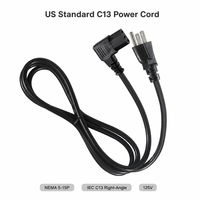 Câble d'alimentation C13 à angle droit NEMA 5-15P vers IEC C13, câble CA 18AWG 10A 125V mis à la terre pour PC de bureau, moniteur, imprimante, noir