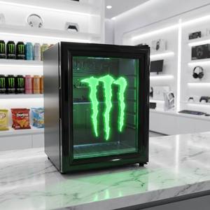 Réfrigérateur commercial mini-display <span class=keywords><strong>Monster</strong></span> le plus vendu, porte vitrée avec logo LED, refroidissement professionnel pour boissons énergisantes - Product Image 6