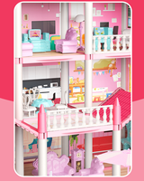 Château de Princesse Lumineux en Plastique Enchanté : Le Cadeau Idéal pour Filles de 5 Ans et Plus, avec Meubles et Jouets – La Chambre de Rêve à Construire Soi-même