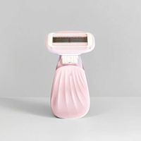 Rasoir portable pour femmes à tête rotative à 360° avec 5 lames en acier inoxydable pour l'épilation et les soins de la peau, mini rasoir