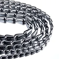 Drop-förmigen hämatit perlen/schwarz gallenstein perlen/halskette armband runde perlen können angepasst werden