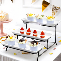 Plat de service rectangulaire créatif de style européen pour desserts et pâtisseries, plat de cuisson et plateau de service écologiques pour fêtes de mariage