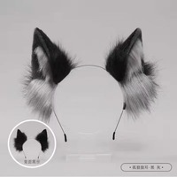 Ensemble Bandeau et Queue en Fausse Fourrure Réaliste (Oreilles de Renard/Loup) pour Cosplay, Accessoires de Fête d'Halloween, Anime Lolita, Animal en Peluche Fait Main