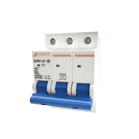 Disjoncteur miniature QIHANG QHB7-63 3P 3A Courbe C 6kA en cuivre pour la distribution d'énergie domestique et industrielle