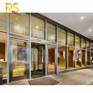Kommerzielle Luxus-Edelstahlrahmen-Drehtür aus Glas für das Hotel