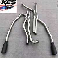 Système d'échappement Catback en acier inoxydable 304 compatible avec Toyota Tundra 5.7L V8 2007-2021 avec doubles embouts noirs et commande de soupape