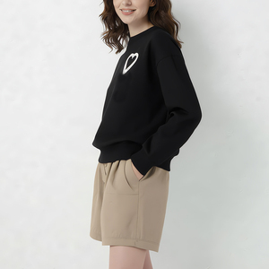 Nuova <span class=keywords><strong>Felpa</strong></span> Unisex AMI <span class=keywords><strong>con</strong></span> Etichette, Girocollo, Maniche Lunghe, 100% Cotone, Grande Applicazione a <span class=keywords><strong>Cuore</strong></span> Ricamata, Logo Personalizzabile Disponibile - Product Image 3