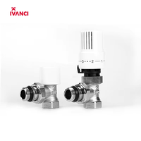 Vanzi — vannes de radiateur, vanne thermostatique intelligente avec poignée en laiton chromé 15x1/2
