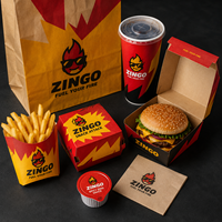 Emballage alimentaire à emporter en carton pour sandwichs, poulet frit, hamburgers, boîte à burger personnalisée avec logo imprimé, boîte à burger en kraft