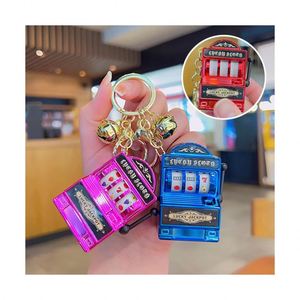 Plastic Mini Lucky Jackpot Keyring Slot Machine Keychain Gambling Slot Machine <b>Key</b> Chains - Product Image 1