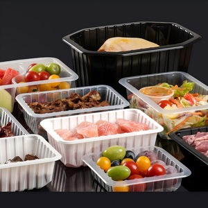 Barquettes jetables en plastique PP pour aliments frais, plusieurs tailles, emballage sous atmosphère modifiée pour viande, fruits de mer, plats préparés, vente au détail - Product Image 1