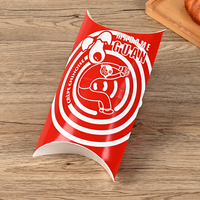 Boîte d'emballage en carton kraft écologique avec logo personnalisé pour pâtisseries, type boîte à oreiller, avec feuillets détachables