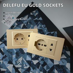 Enchufe de Pared Universal Italiano Estándar Europeo de 2 Pines con Panel de PC Dorado, con 3 Puertos de Salida USB-A y 3 Puertos de Salida USB-C, 16A, 110-250V - Product Image 2