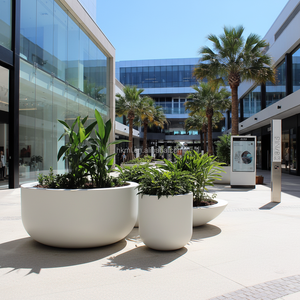 Macetero Redondo Grande para Exteriores, Recubierto de PE, de GRC, Duradero, Decorativo, para Hogares, Hoteles y Jardines - Product Image 5