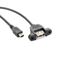 5-Pin Mini-USB-Stecker auf USB 2.0-Buchse Einbau-Verlängerungskabel