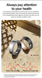 Bague connectée SY02 en acier inoxydable, suivi d'activité, surveillance de la santé, suivi du sommeil, étanche IP68, analyse du sommeil par IA, autonomie 10-15 jours - Product Image 2