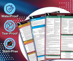 Affiches de la loi du <span class=keywords><strong>travail</strong></span> de la Floride 2026 – Avis de conformité aux normes étatiques, fédérales et OSHA, papier synthétique imperméable et indéchirable, expédiées à plat - Product Image 2
