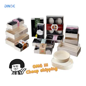 bento wooden cookie wood stackable balsa disposable food cake pastry box boxes foldable tray for grade takeaway Round