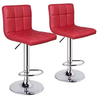 Luxuriöse Moderne Küchen- und Restaurant-Theke, Schwenkbar und Höhenverstellbar, Synthetisches Rotes Leder, Extra Quadratische Insel, für Zuhause, Bar, Hotel
