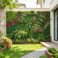 Panneaux décoratifs muraux en herbe artificielle pour l'intérieur et l'extérieur, fleurs violettes, résistants aux UV, plantes artificielles suspendues pour la décoration de mariage