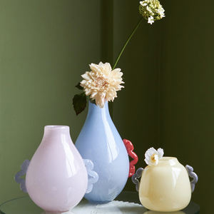 फ्रेंच शैली फूलों का पौधा vesse लिविंग रूम आभूषण व्यक्तित्व सजावट रंगीन प्यारा हल्का लक्जरी ग्लास वेस - Product Image 1