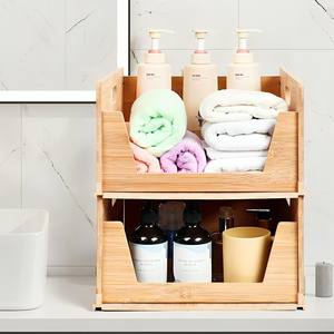 Organisateur de stockage en <span class=keywords><strong>bambou</strong></span> de qualité supérieure pour salon salle de bain serviette placard tissu-Solution de stockage domestique sûre pour les aliments - Product Image 4