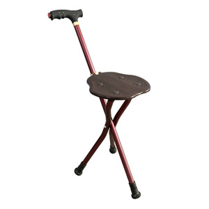 Cane <b>Stool</b> Aluminum Alloy Foldable <b>Height</b> <b>Adjustable</b> Triangular Crutch Seat For Elderly With Non Slip Design - Product Image 4