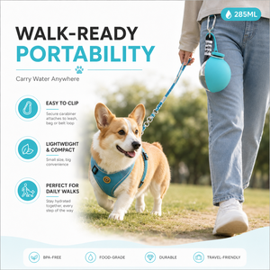 285ml Pet PETG <strong>Silicone</strong> Bowl <strong>Water</strong> <strong>Bottle</strong> for Hiking &amp; Portable Sipping Dog Bowl Custom Plastic Cups Dog Bowl - Product Image 2