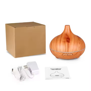 Nebulizador de escritorio con luz nocturna colorida LED de 500ml, Humidificador ultrasónico de aire frío, humidificador de agua de grano de madera, difusor de aceite de aromaterapia - Product Image 6