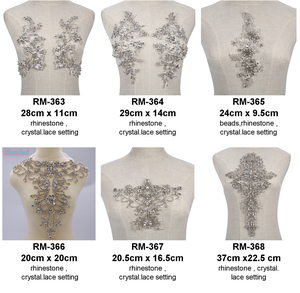 Nuova <span class=keywords><strong>collezione</strong></span> di fashional rhinestone e del cristallo di cerimonia nuziale di applique del vestito <span class=keywords><strong>motivi</strong></span> RM402 - Product Image 4