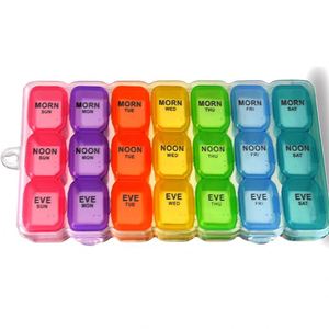 Weekly Organizer <b>7</b> Daily With 21 Compartments Plastic Pill Box Medicine <b>Tablet</b> Organiser - Product Image 2