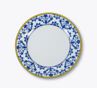 Classique Jaune Bleu Bouquet Fine Bone China Porcelaine Assiette Ensemble Réutilisable Caractéristique Économique Valeur-pour-Argent Vaisselle