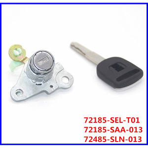 Cilindro de cerradura de puerta Huajiefan 72185-SEL-T01 para Honda Fit, cerradura cilíndrica con 1 llave, color negro - Product Image 4