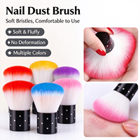 Brosse de nettoyage de poussière pour ongles, pour manucure, maquillage, blush, salon, poils doux et résistants multicolores, portable