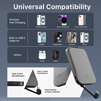 Pengisi Daya Portabel Nirkabel Magnetik 5000mAh Pengisian Cepat 5000 Mah 22.5W Ultra Tipis Kecil Powerbank Ponsel
