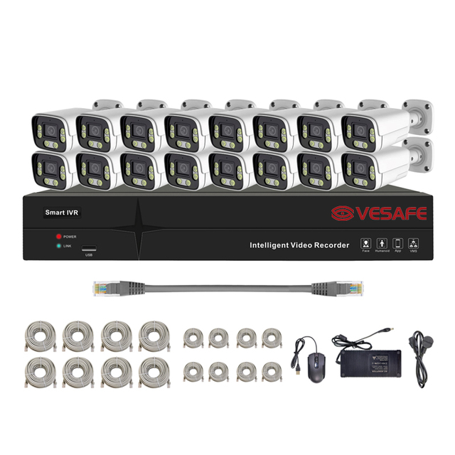 VESAFE 4-Channel HD PoE AI Detection Outdoor & Indoor Security IP Wireless Home NVR 8MP 4K Night Vision CCTV Camera System