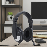Headphone Over-Ear Ringan dengan Driver Dinamis 750, OEM ODM, Best Seller, Berkabel dengan Mikrofon, Port 3.5mm untuk Komputer PC