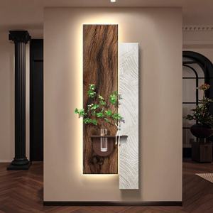 Lámpara de Pared de Estilo Medieval Francés, Decoración para el Hogar, Pintura LED con Plantas Verdes, Pintura Colgante para Pasillo, Pintura de Pared de Arenisca 3D - Product Image 1