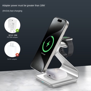 <span class=keywords><strong>Chargeur</strong></span> sans fil magnétique 3 en 1 pour iPhone 16/15/13/14 <span class=keywords><strong>Pro</strong></span>/12 Station de charge sans fil pour Apple Watch/AirPods <span class=keywords><strong>Pro</strong></span> - Product Image 4