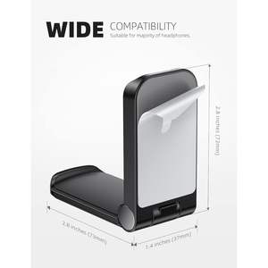 Lamicall Black Sticky Headset <b>Hanger</b> Adhesive <b>Headphone</b> Stand Holder with Hook Mount Desk Clip <b>Headphone</b> Case - Product Image 5