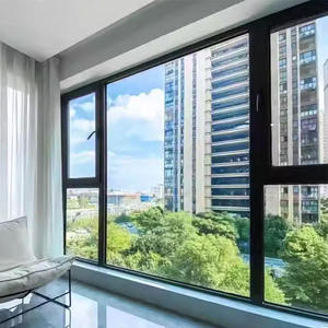 Ventanas <span class=keywords><strong>Corredizas</strong></span> Verticales Modernas <span class=keywords><strong>de</strong></span> Aleación <span class=keywords><strong>de</strong></span> Aluminio, Insonorizadas, con Mampara Plegable <span class=keywords><strong>de</strong></span> Acero Inoxidable para Balcón - Product Image 2