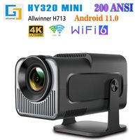 Mini Proyector Portátil HY320 Quanzhi H713 HD 4K WiFi6 Inteligente con Sistema Operativo Android 11, Pantalla LCD LED Láser de 2K, 720p, 320mini